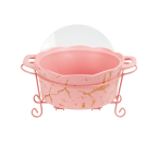 Vicenza Wadah Saji Bulat Motif Marmer Pink BM681